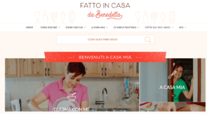 La home di Fatto in Casa con Benedetta, prima classificata nella top ten autunnale di Blogmeter